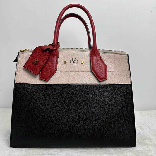 Pre-loved Louis Vuitton City Steamer Light Pink Black Cowhide Handbag BJ1101804058