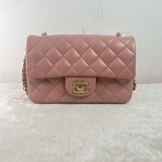 Pre-loved Chanel BJ11014 Pink Mini Cowskin Shoulder Bag