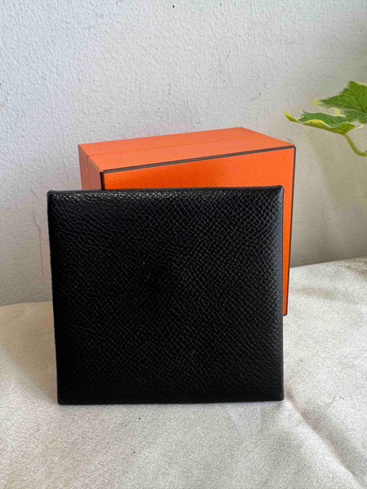 Hermes JZ52229000 Coin Holder Black Leather Small Goods