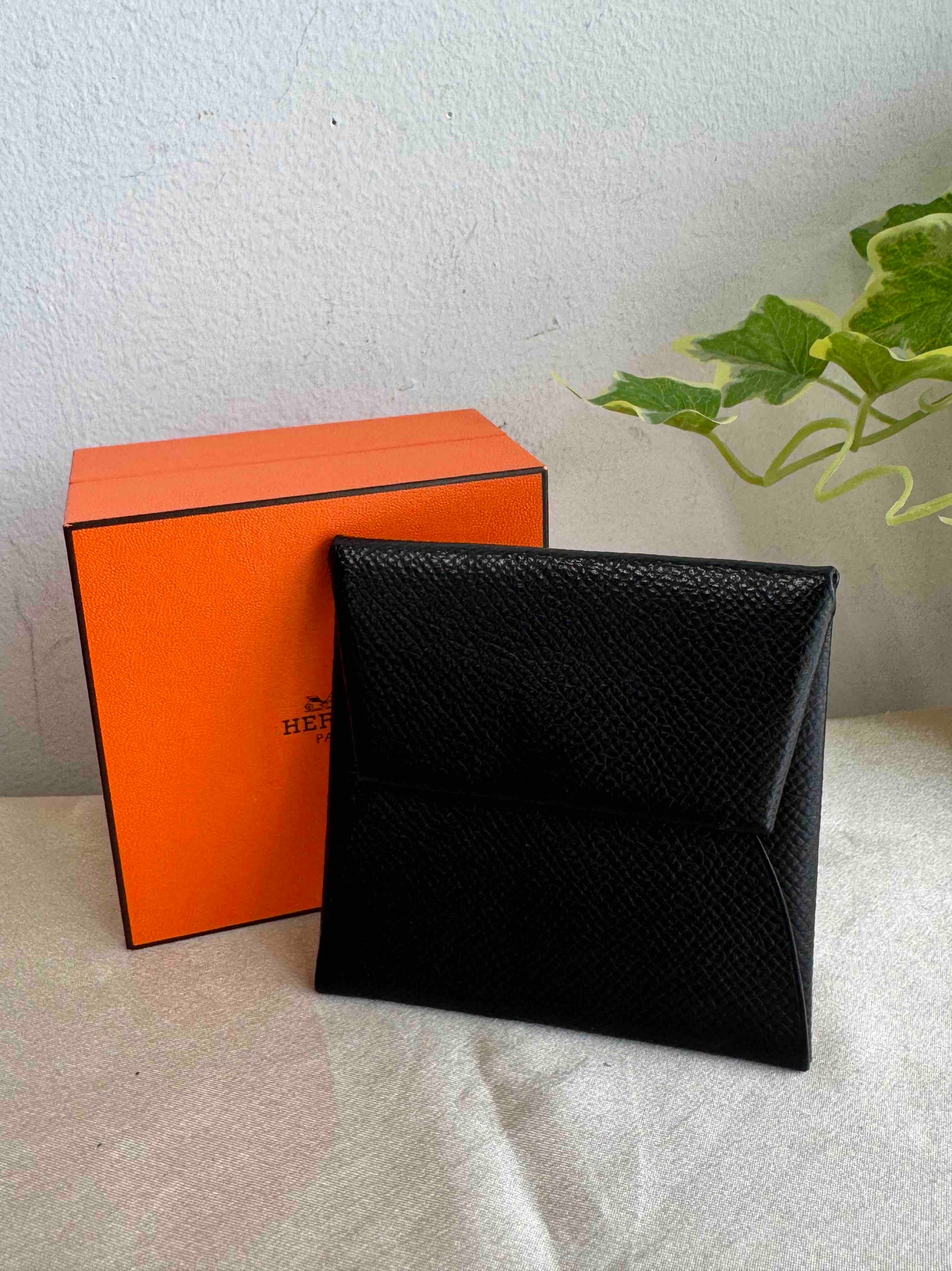 Hermes JZ52229000 Coin Holder Black Leather Small Goods