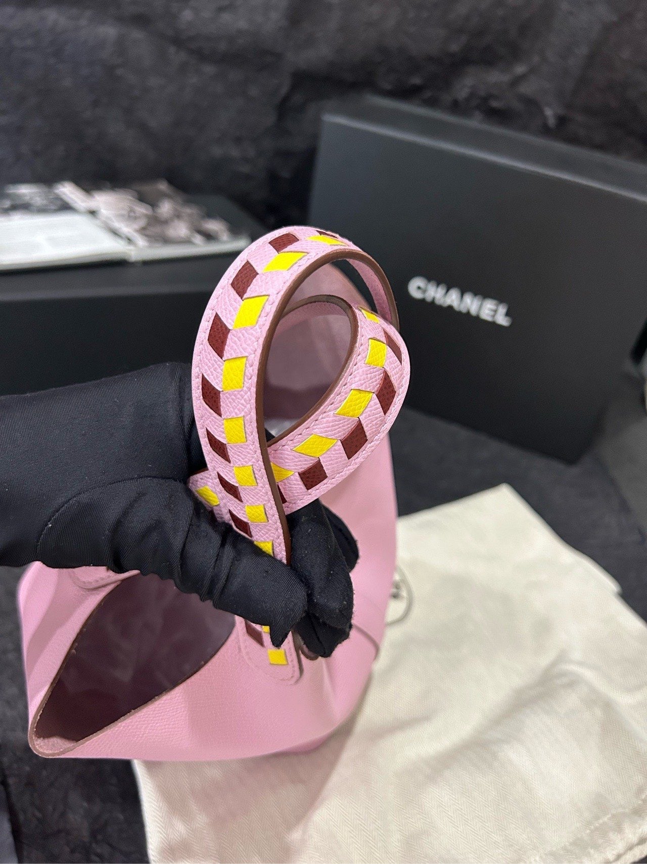 Hermès Picotin 18 Tote Bag Pink Leather with Pattern Handle