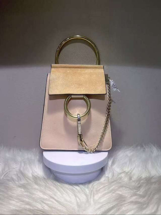 Pre-loved Chloe Faye Small Shoulder Bag in Blush Leather