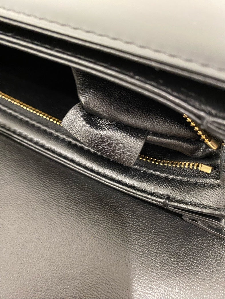Celine Triomphe Bag Black Leather Crossbody Bag