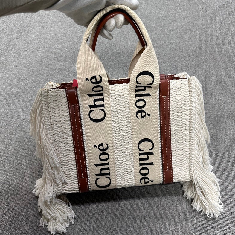 Pra-loved Chloé 2ways Bag BVJ Beige Canvas and Leather Tote