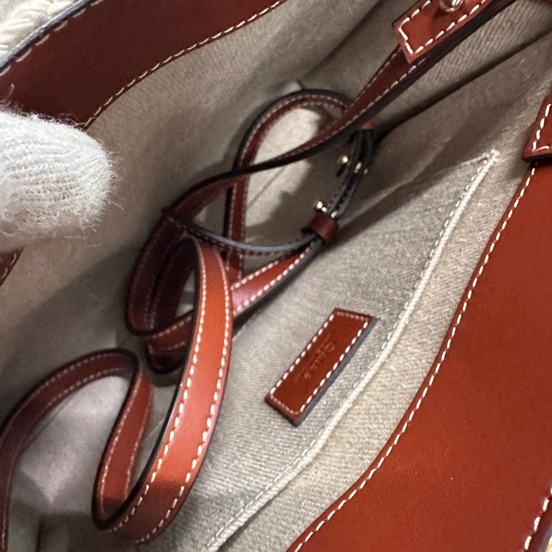 Pra-loved Chloé 2ways Bag BVJ Beige Canvas and Leather Tote