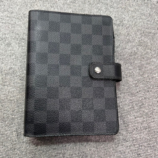 Pre-loved Louis Vuitton Damier Graphite Canvas Agenda GM Black Planner