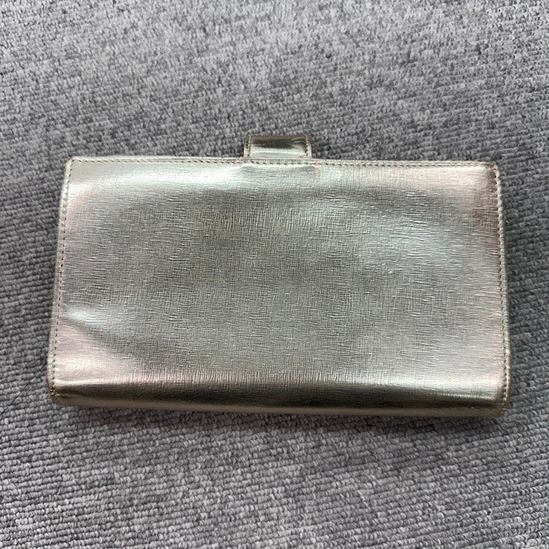 Pre-loved Chanel Wallet BVJ Gold Metallic Leather Wallet