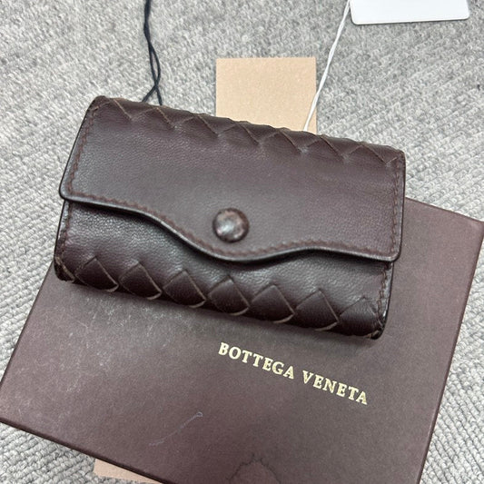 Bottega Veneta Pre-loved BV Key Case BVJ Brown Leather Small Goods