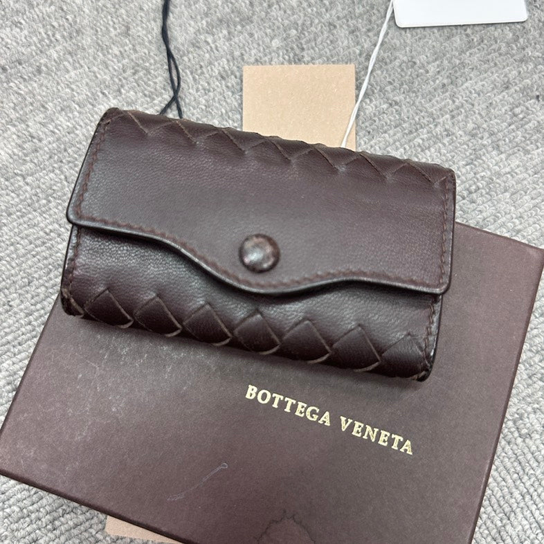 Bottega Veneta Pre-loved BV Key Case BVJ Brown Leather Small Goods