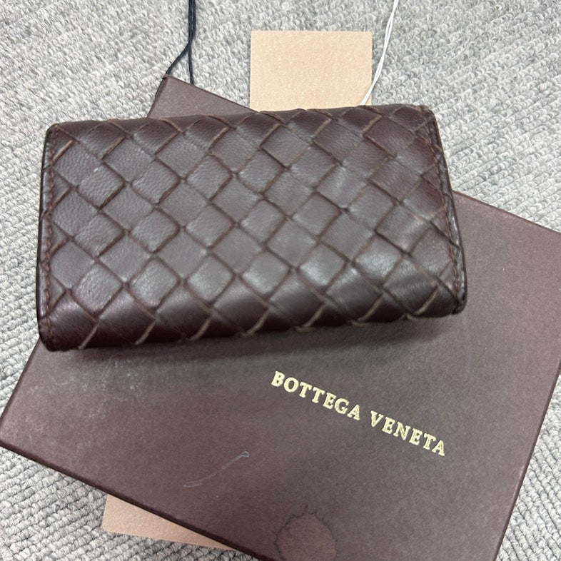 Bottega Veneta Pre-loved BV Key Case BVJ Brown Leather Small Goods