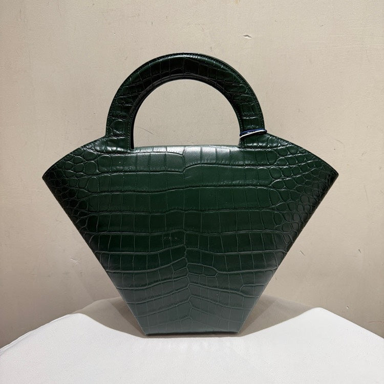 Bottega Veneta Doll Tote Small Green Leather Bag