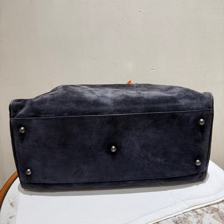 Bottega Veneta Preloved Suede Python Crocodile Tote Leather Black