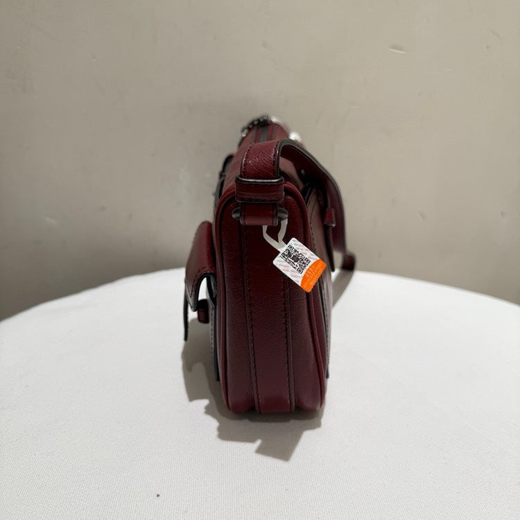 Bottega Veneta Burgundy Leather Shoulder Bag - Preloved
