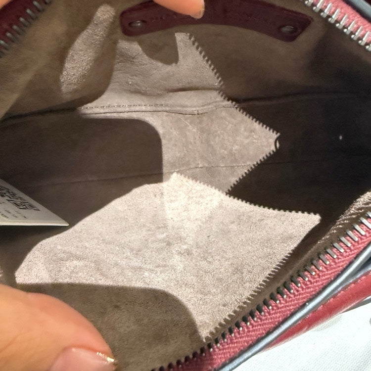 Bottega Veneta Burgundy Leather Shoulder Bag - Preloved