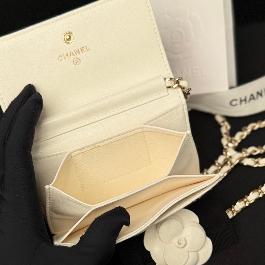 Chanel Classic Flap Bag White Leather Crossbody