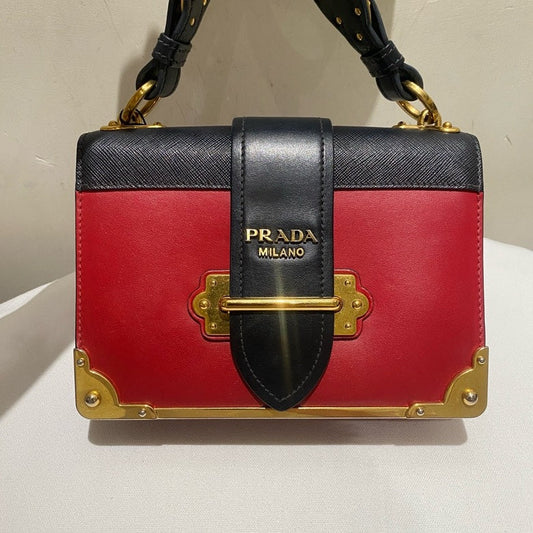 Prada Cahier Bag Red Leather Shoulder Bag