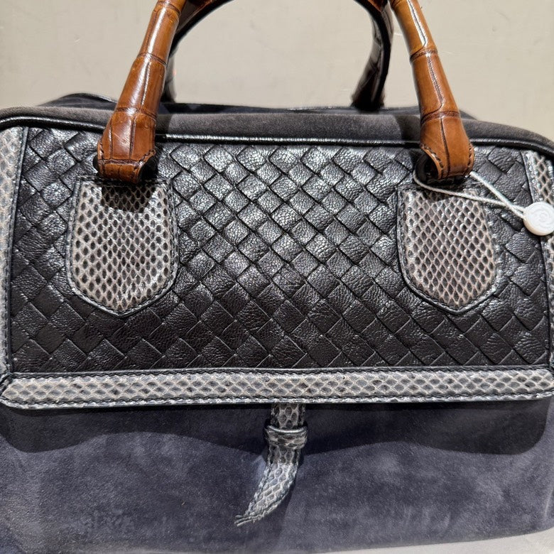 Bottega Veneta Vintage Braided Leather Black Shoulder Bag