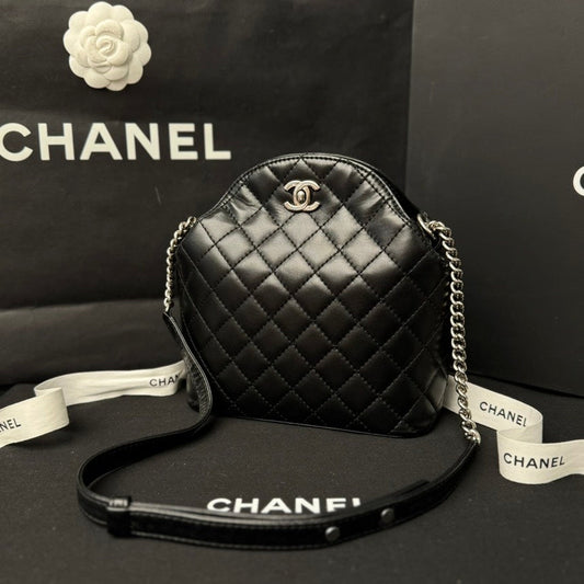 Chanel Quilted Leather Black Crossbody Bag