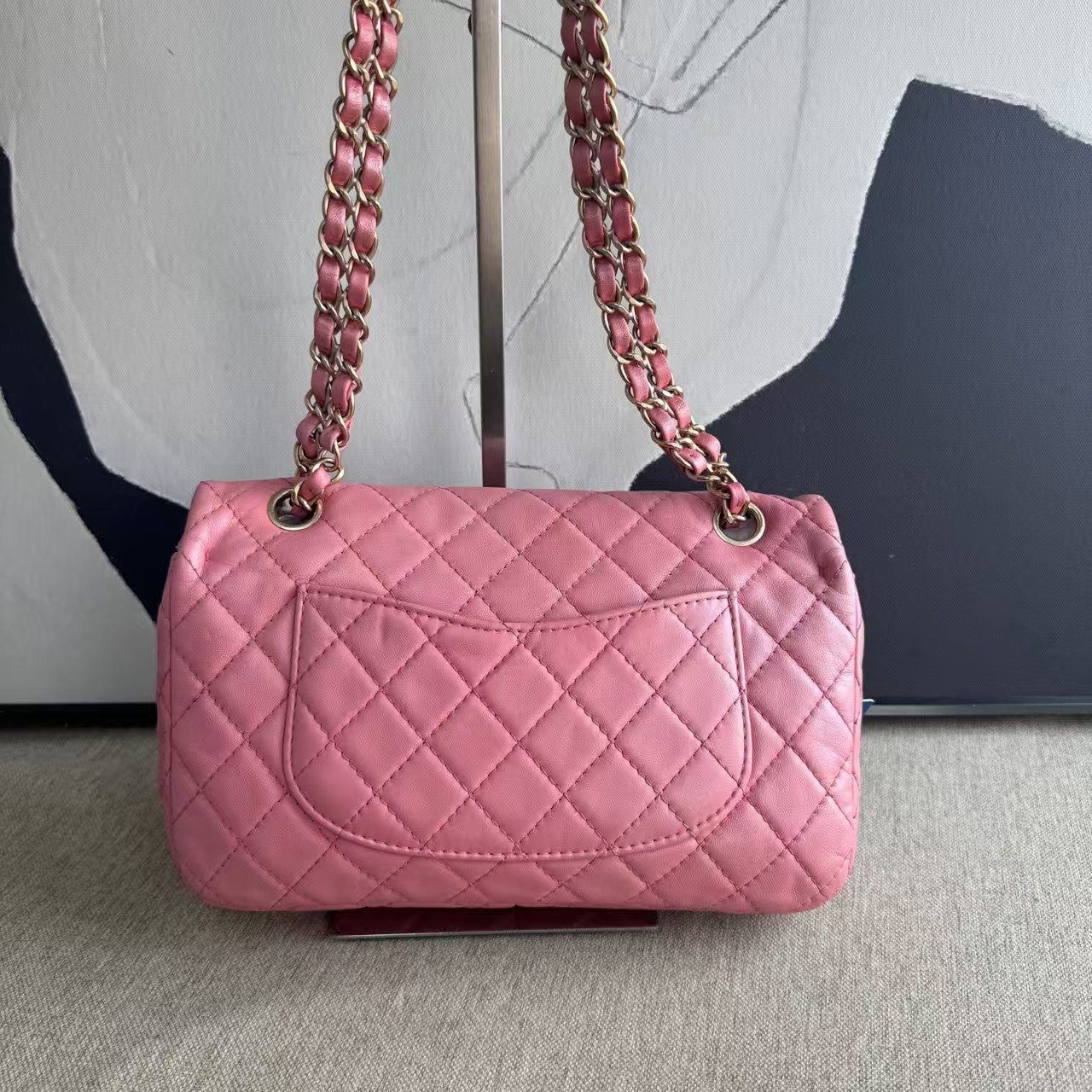 Chanel Classic Flap Pink Leather Shoulder Bag