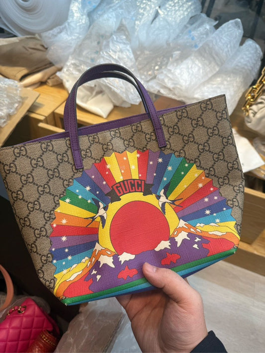 Gucci Psychedelic GG Supreme Mini Tote Bag Multicolor Canvas