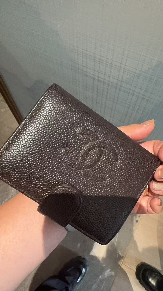 Chanel Compact Brown Calfskin Wallet