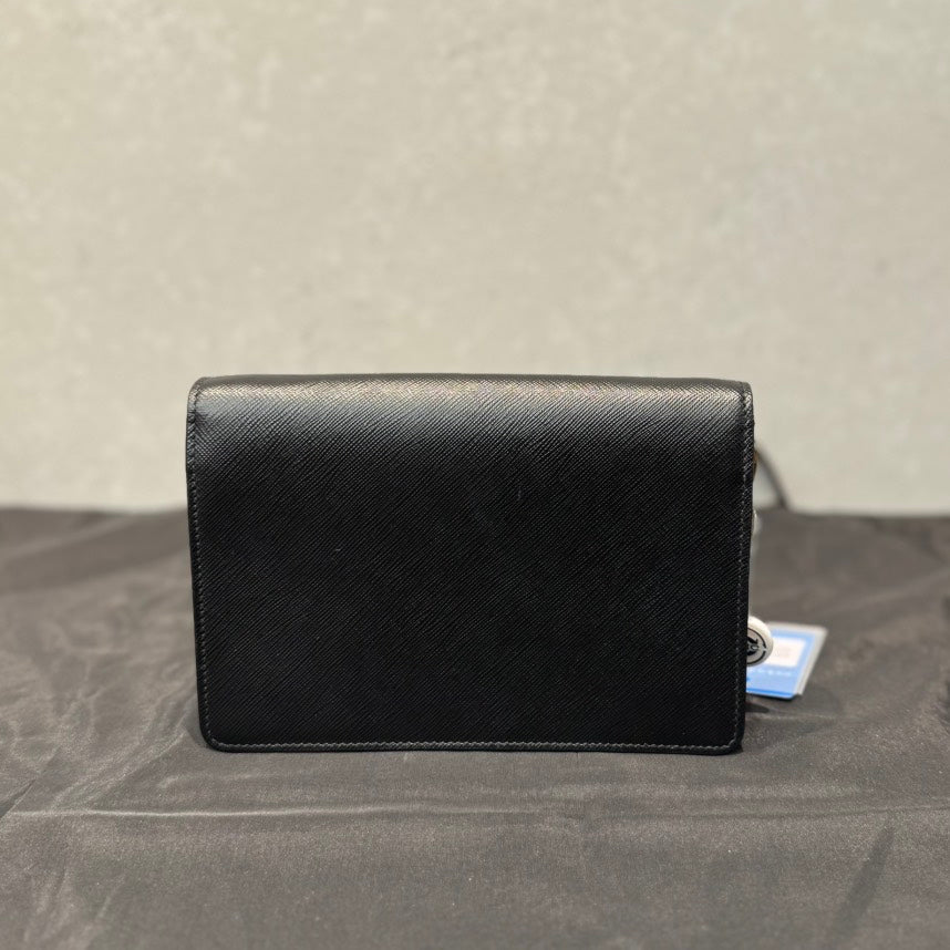 PRADA Saffiano Leather Black Shoulder Bag