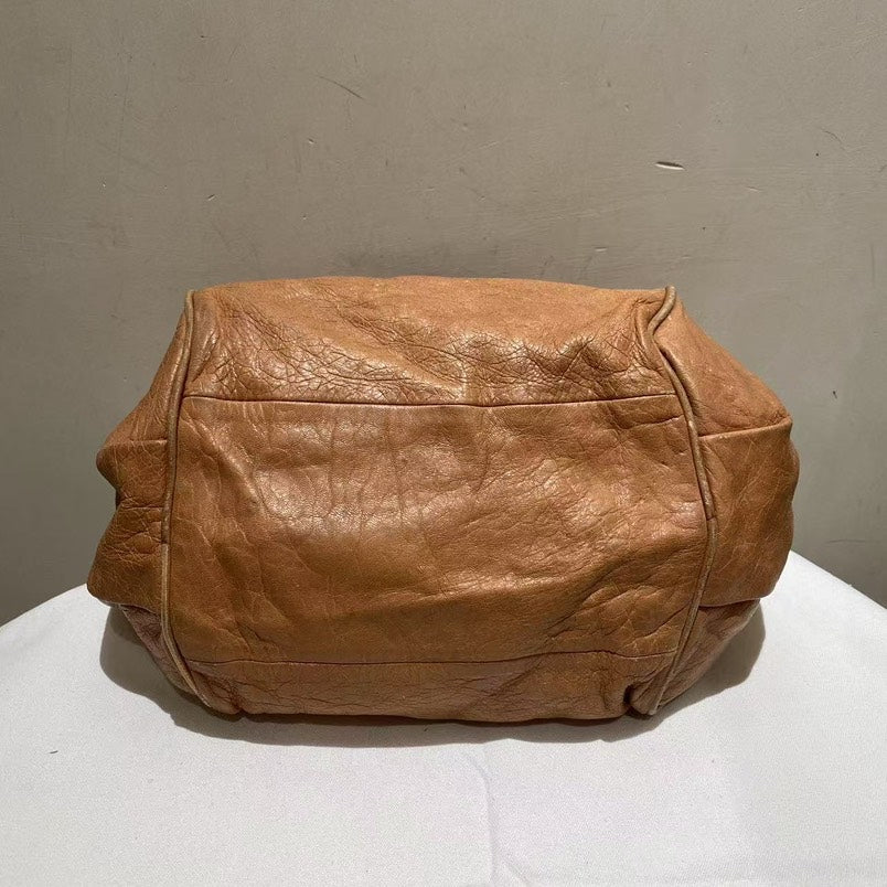 Chloe Tan Leather Tote Bag - Vintage Style