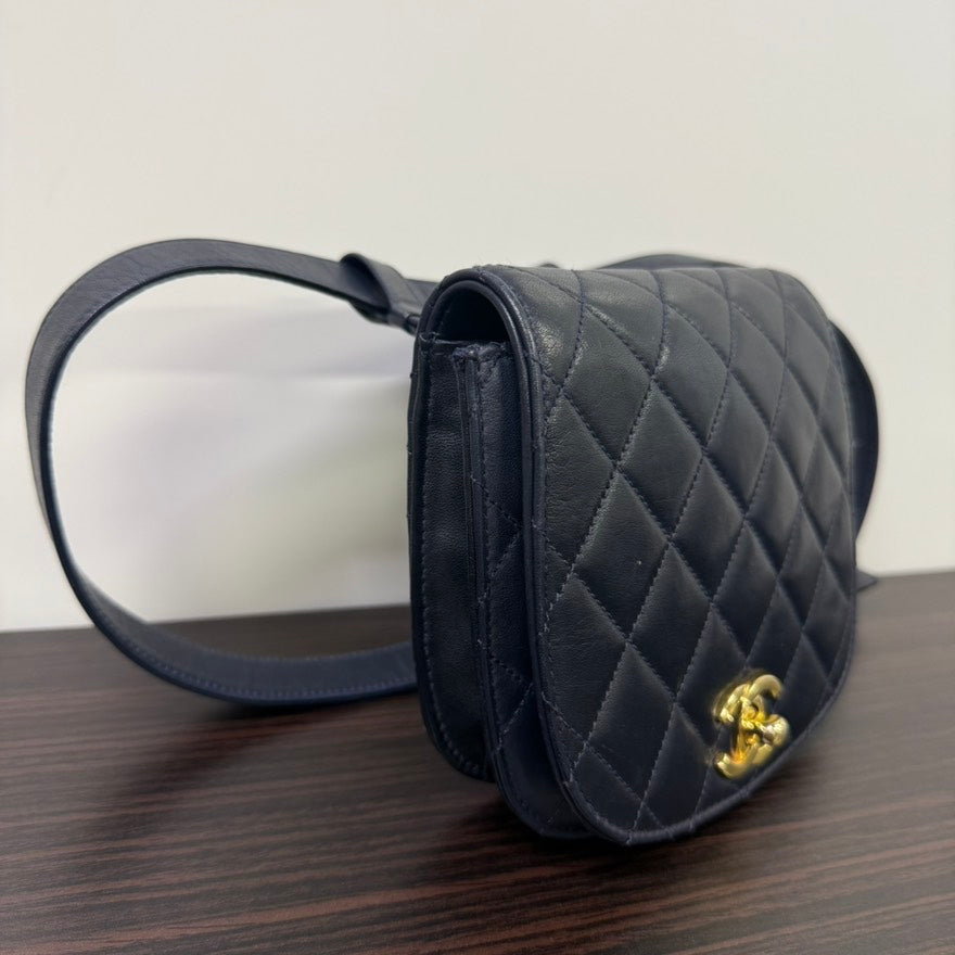 BP Vintage Chanel Lambskin Belt Bag Navy 75cm/30” LB114484