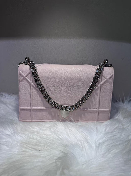Pre-loved DIOR Caro Bag Pink Leather Crossbody Bag