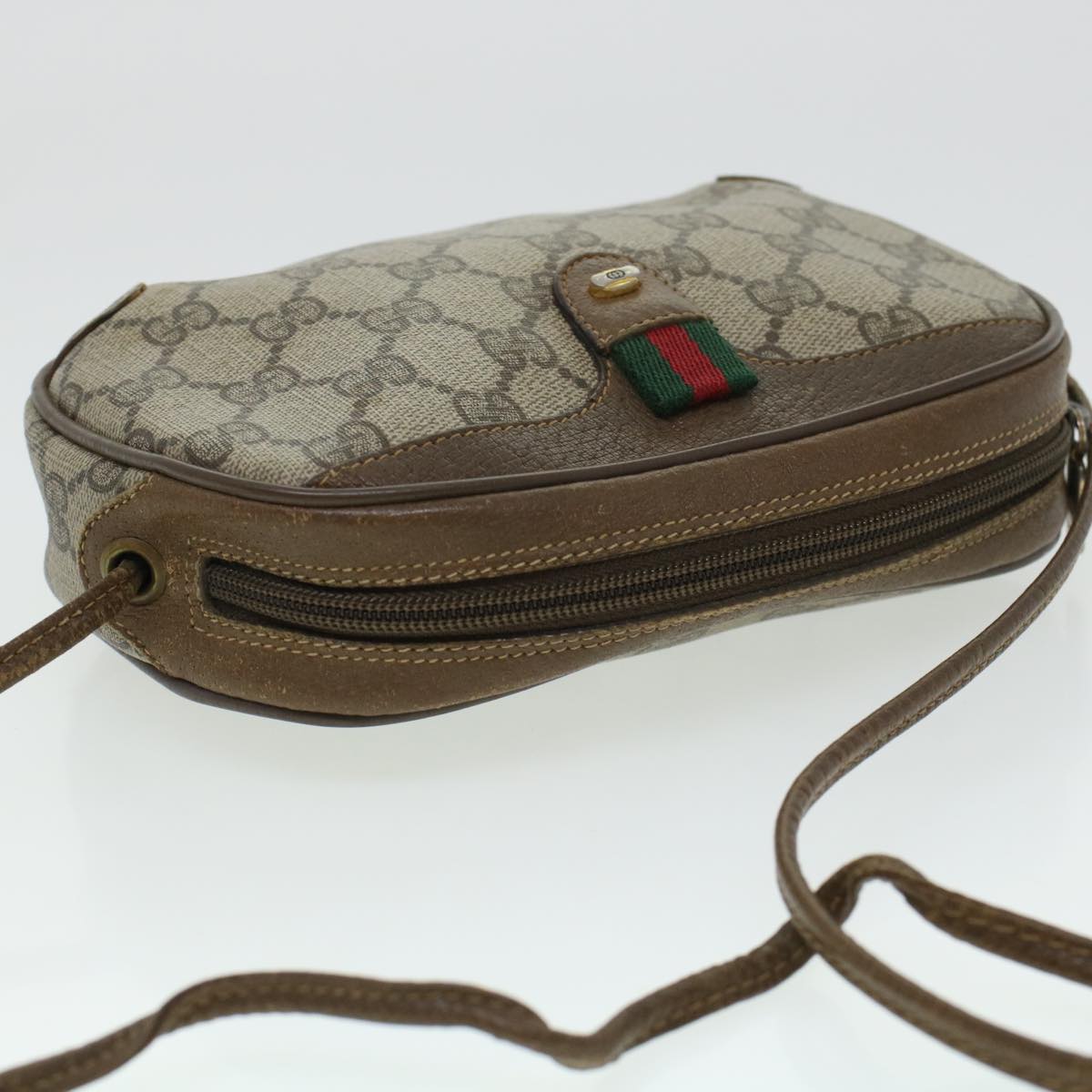 GUCCI GG Canvas Web Sherry Line Shoulder Bag Beige Red 89.02.066  rd5250