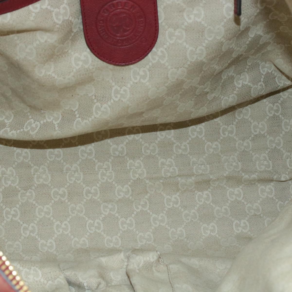 GUCCI Green Carpet Challenge Leather 2Way Tote Bag Fringe Bamboo Red Auth rd707
