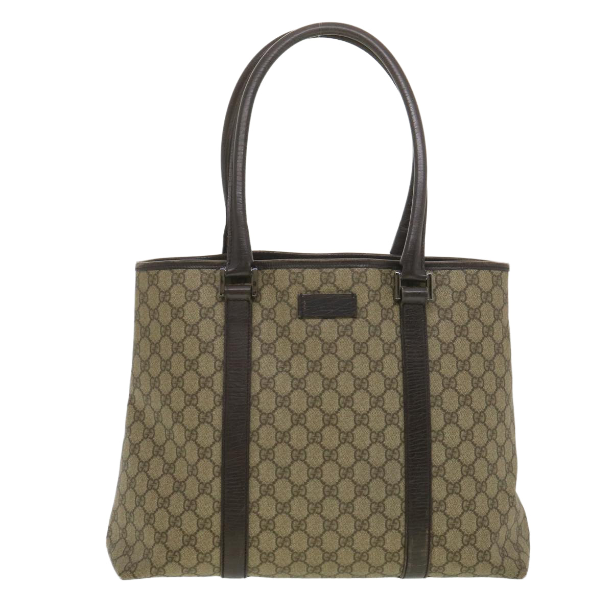 GUCCI GG Canvas Shoulder Bag PVC Leather Beige 114288  ro896