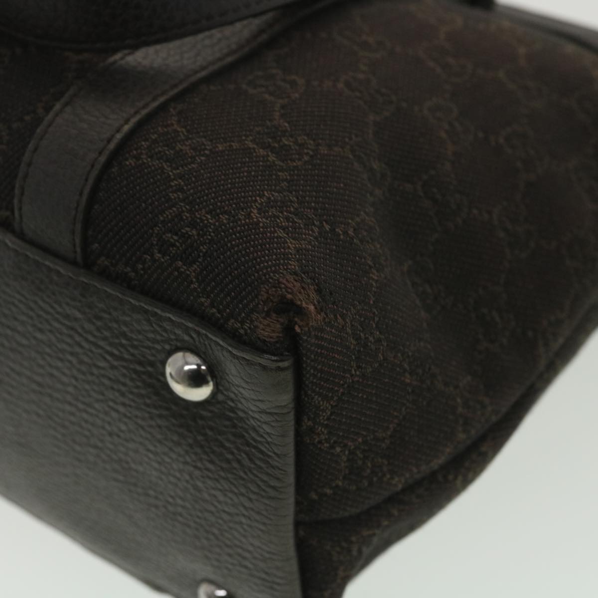GUCCI GG Canvas Tote Bag Dark Brown 268640  ro914
