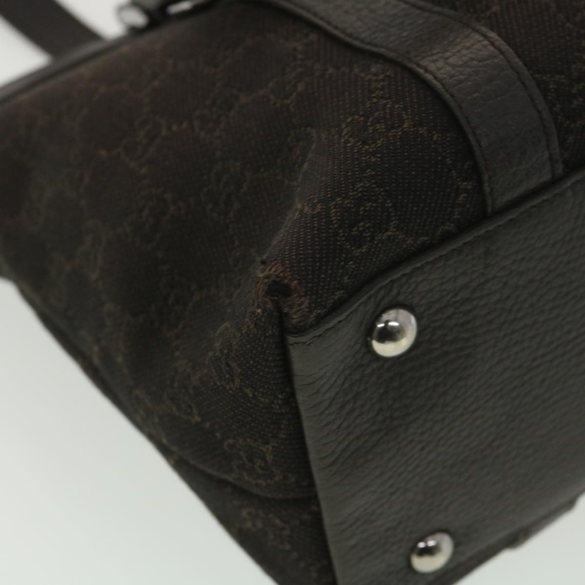 GUCCI GG Canvas Tote Bag Dark Brown 268640  ro914