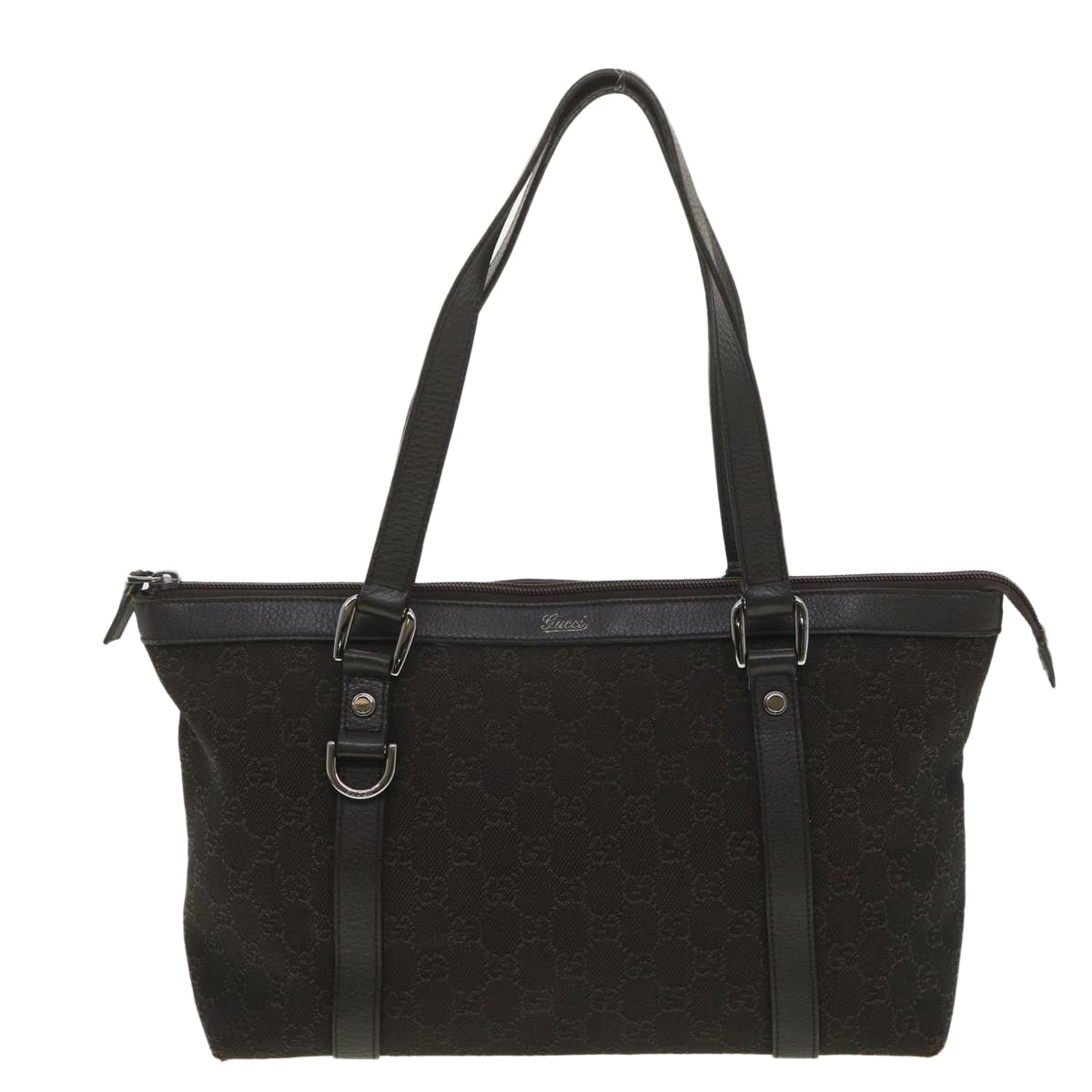 GUCCI GG Canvas Tote Bag Dark Brown 268640  ro914