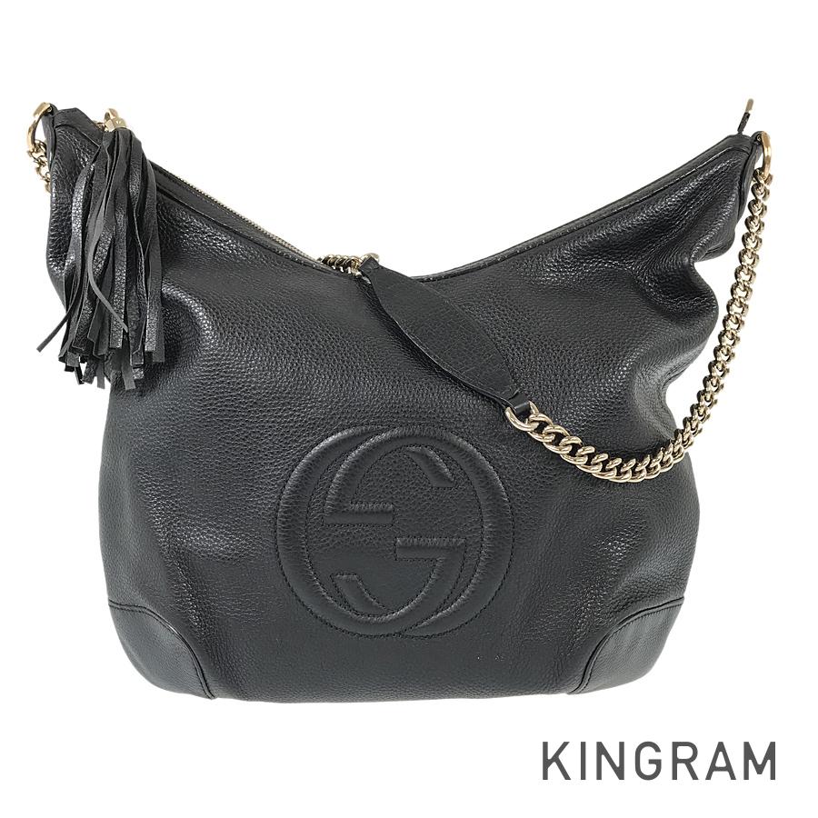 GUCCI Soho Interlocking G Fringe Tassel Chain Shoulder Bag
