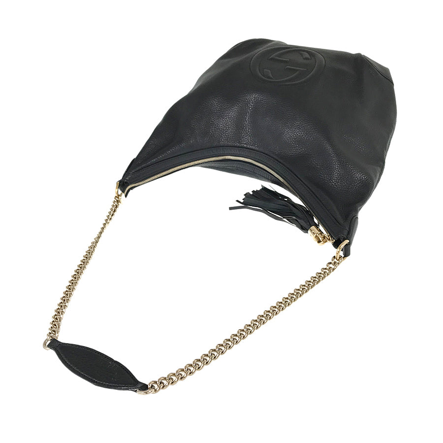 GUCCI Soho Interlocking G Fringe Tassel Chain Shoulder Bag