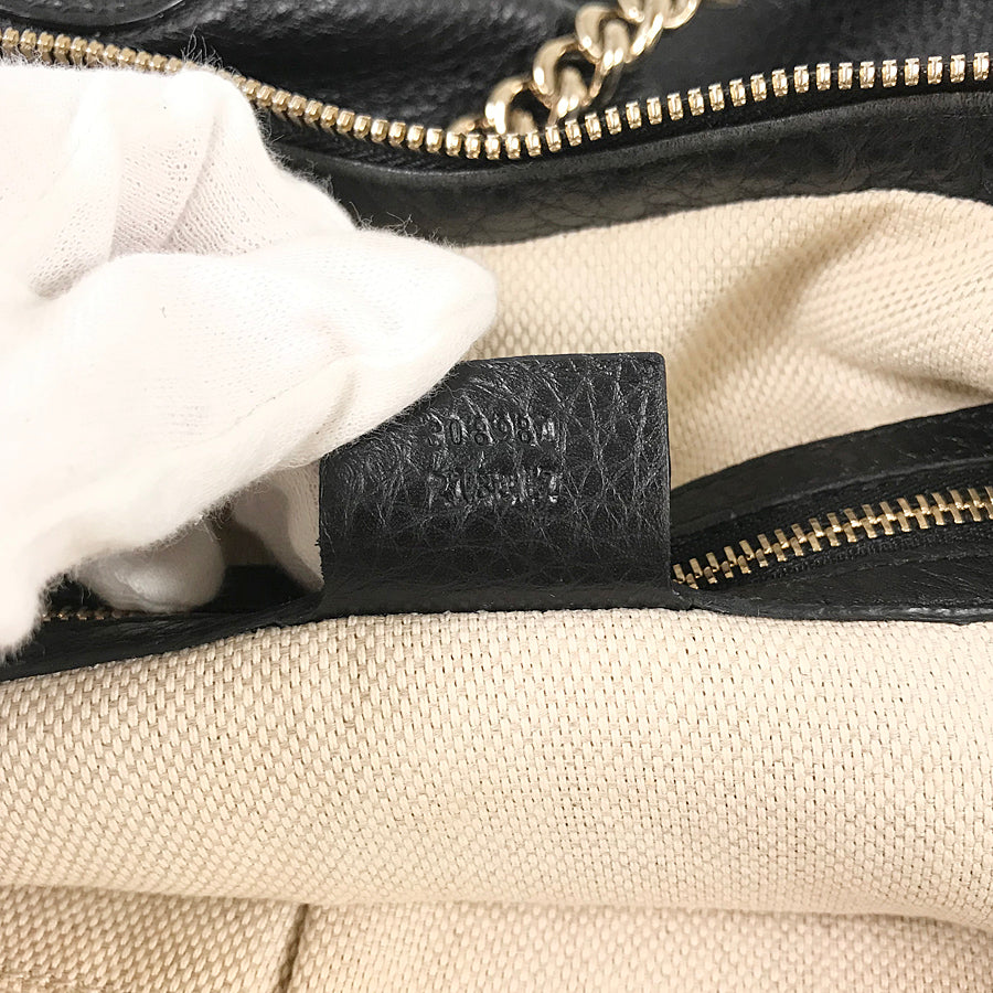 GUCCI Soho Interlocking G Fringe Tassel Chain Shoulder Bag