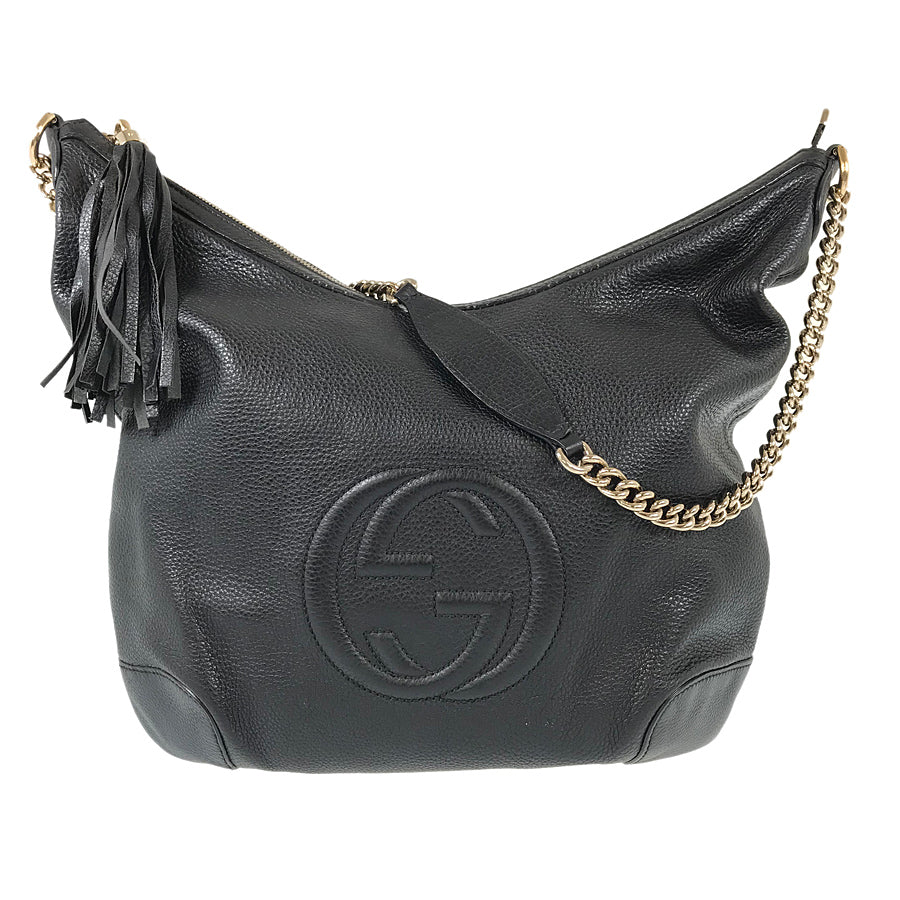 GUCCI Soho Interlocking G Fringe Tassel Chain Shoulder Bag