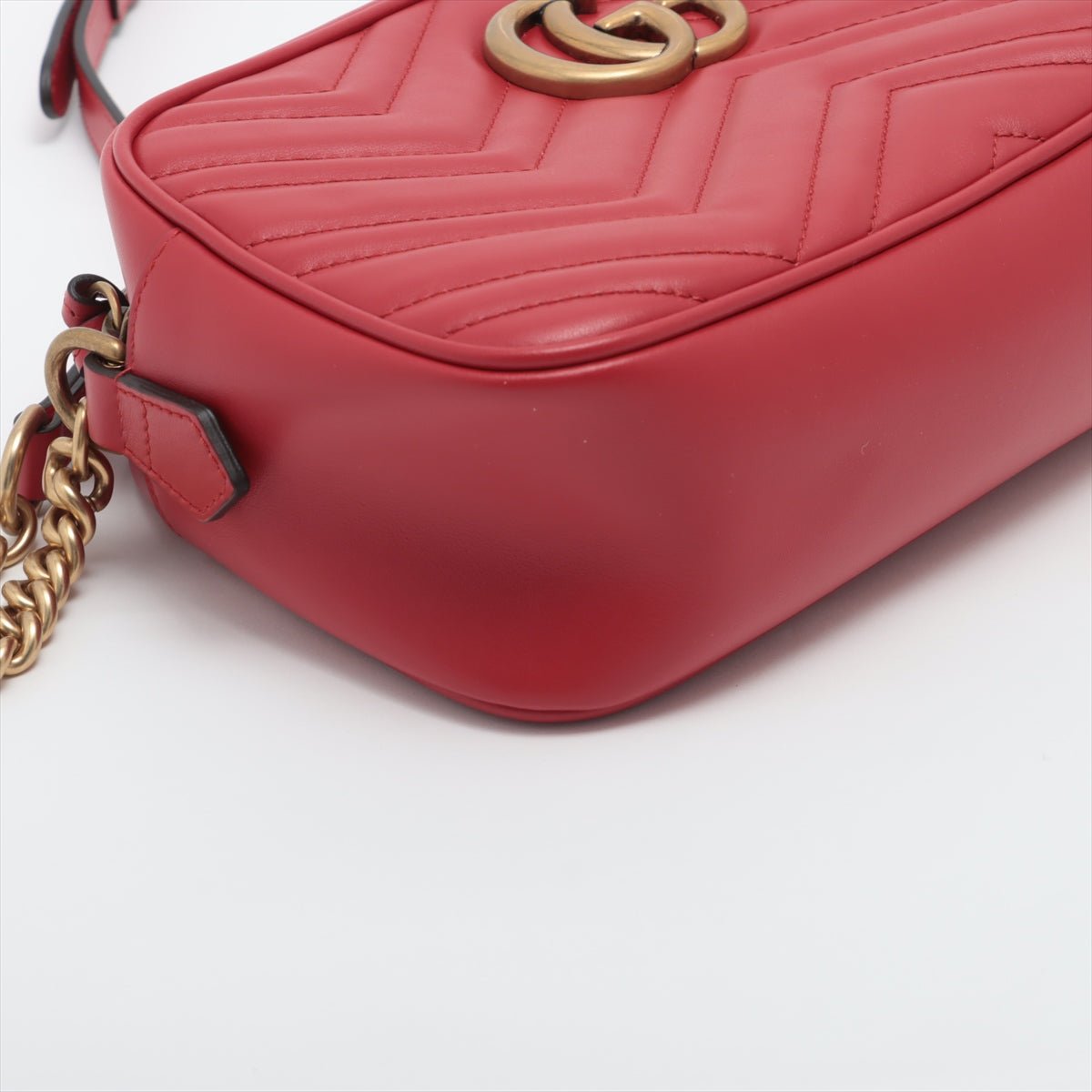 Gucci GG Red Marmont Crossbody Bag Matelassé Leather