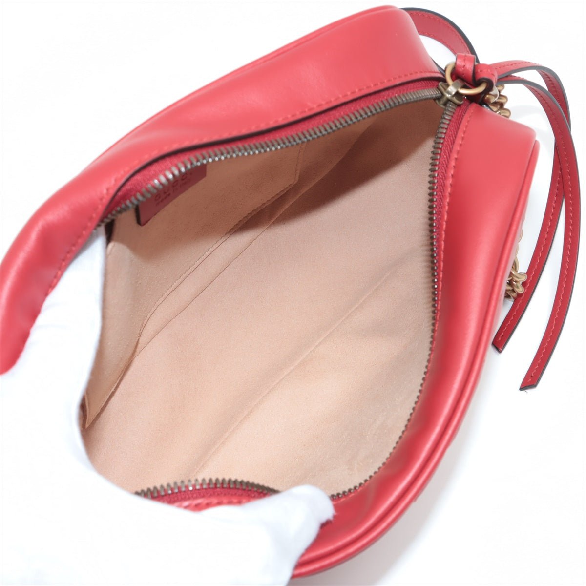 Gucci GG Red Marmont Crossbody Bag Matelassé Leather