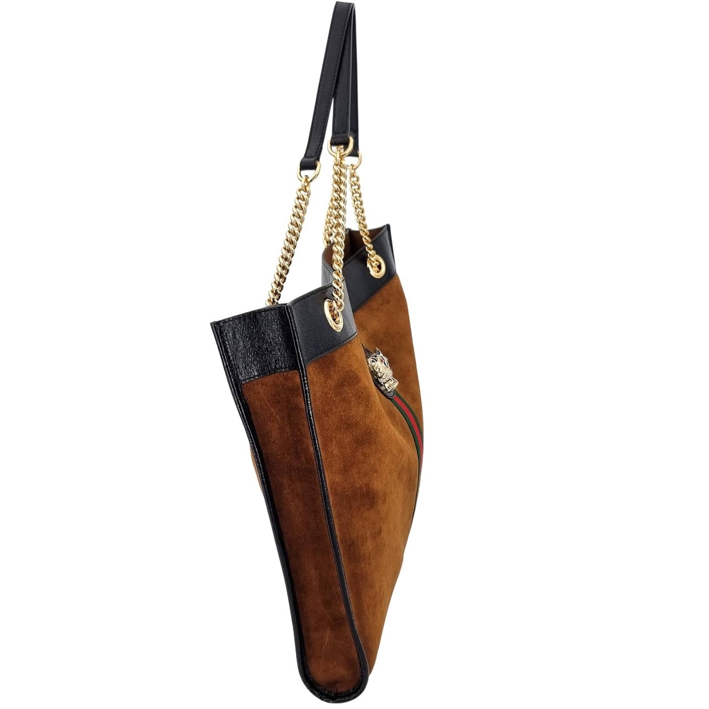Gucci Maxi Rajah Tote Brown Suede