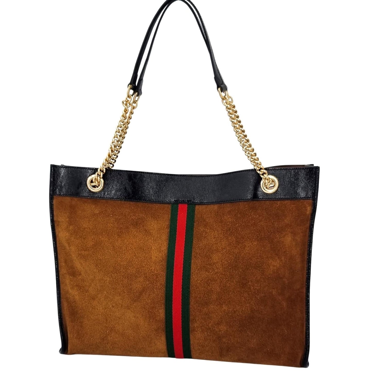 Gucci Maxi Rajah Tote Brown Suede