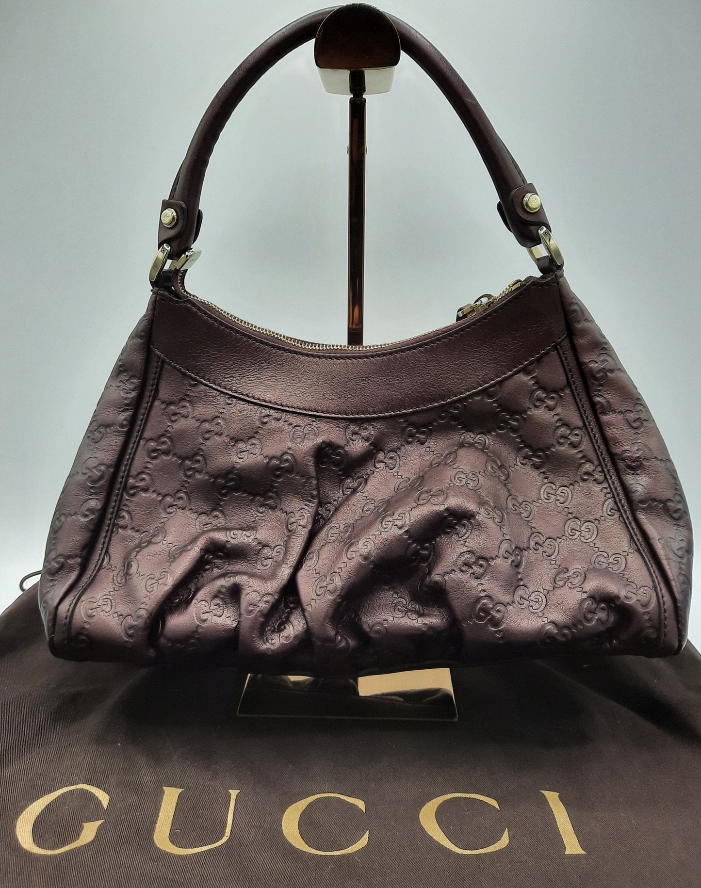 Guccissima D Burgundy Leather