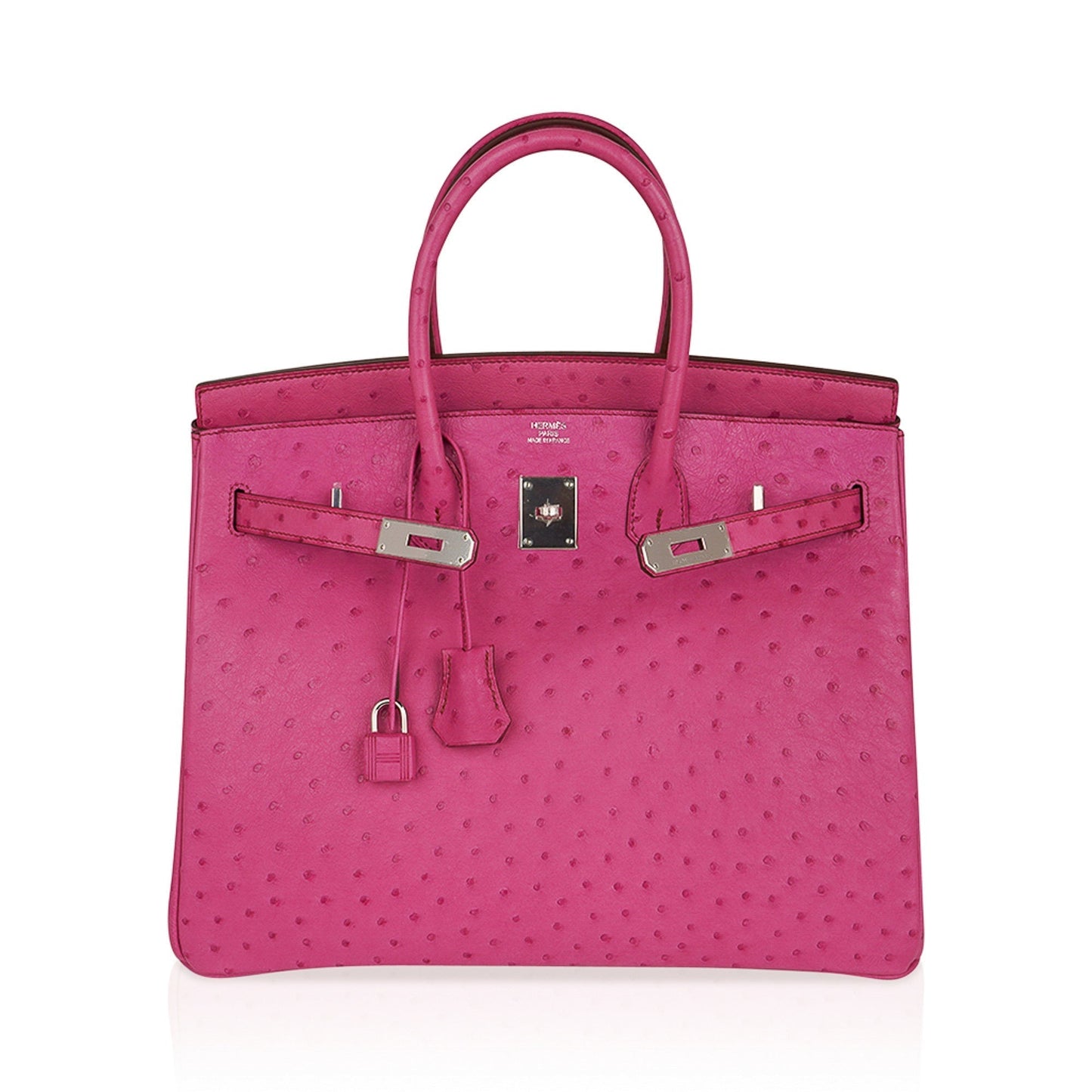 Hermes Birkin 35 Bag Fuchsia Ostrich Palladium Hardware