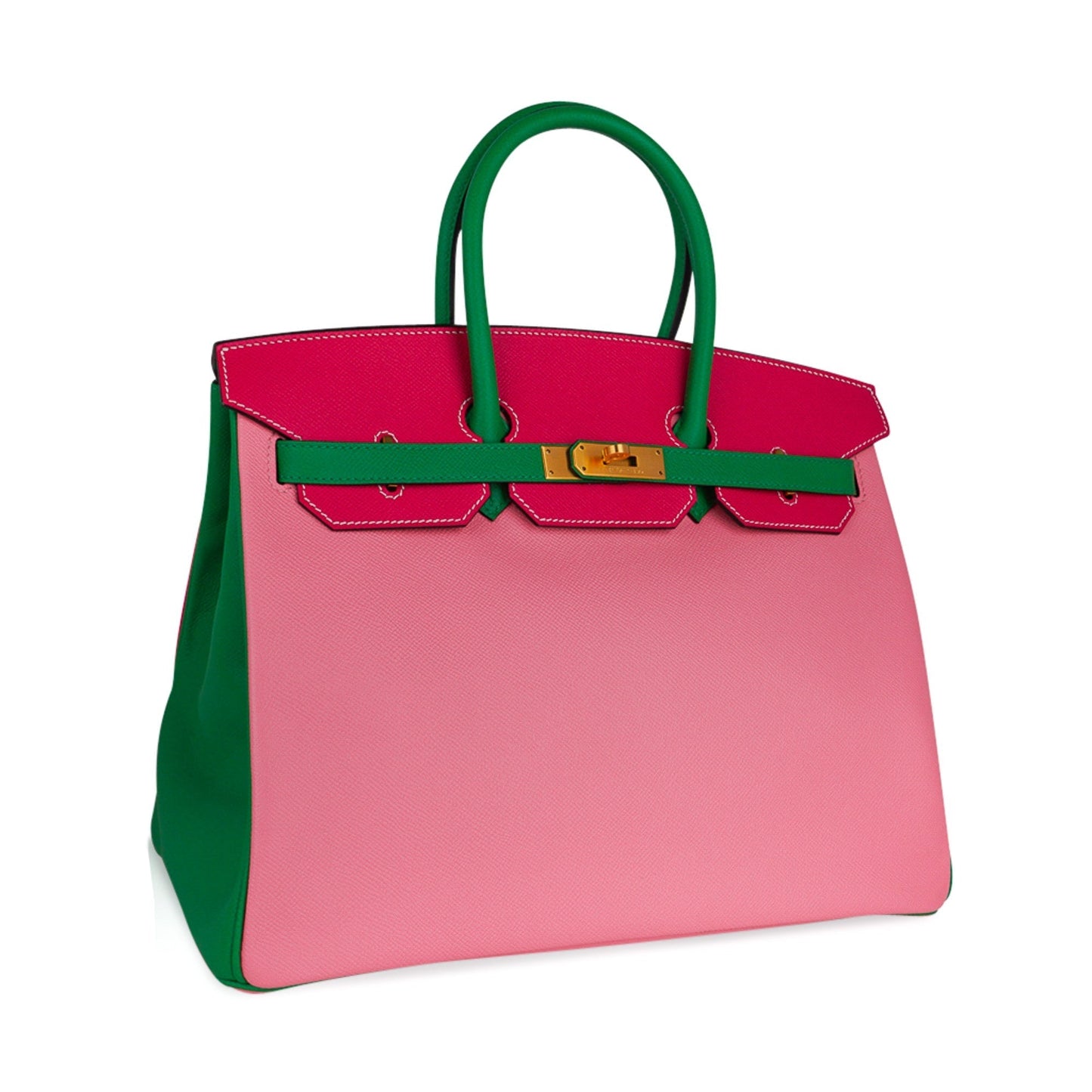 Hermes Birkin 35 HSS Bag Rose Confetti/Rose Tyrien/Bamboo Brushed Gold Hardware