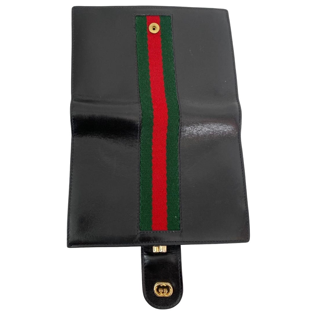 Gucci Vintage Leather Compact Web Wallet