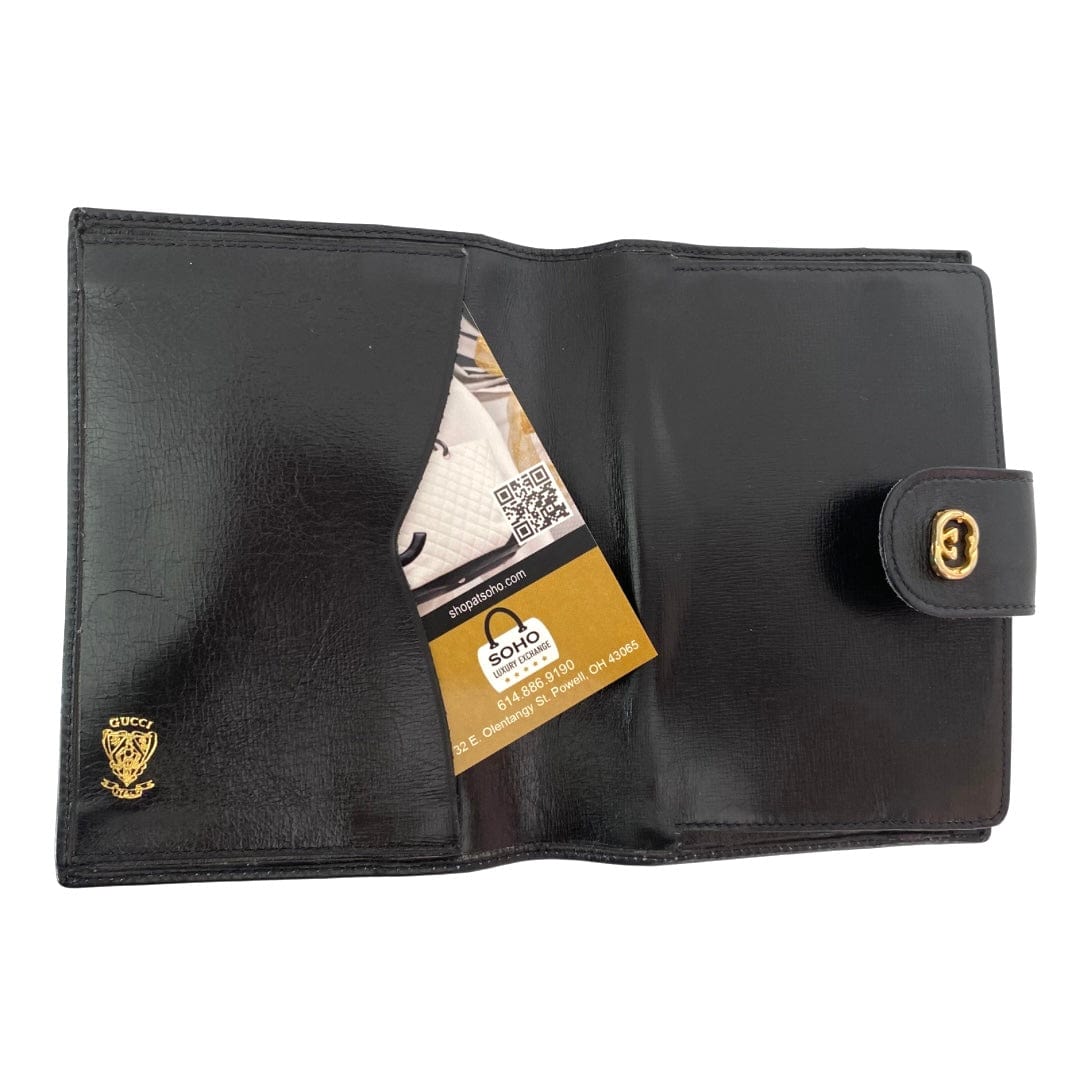 Gucci Vintage Leather Compact Web Wallet