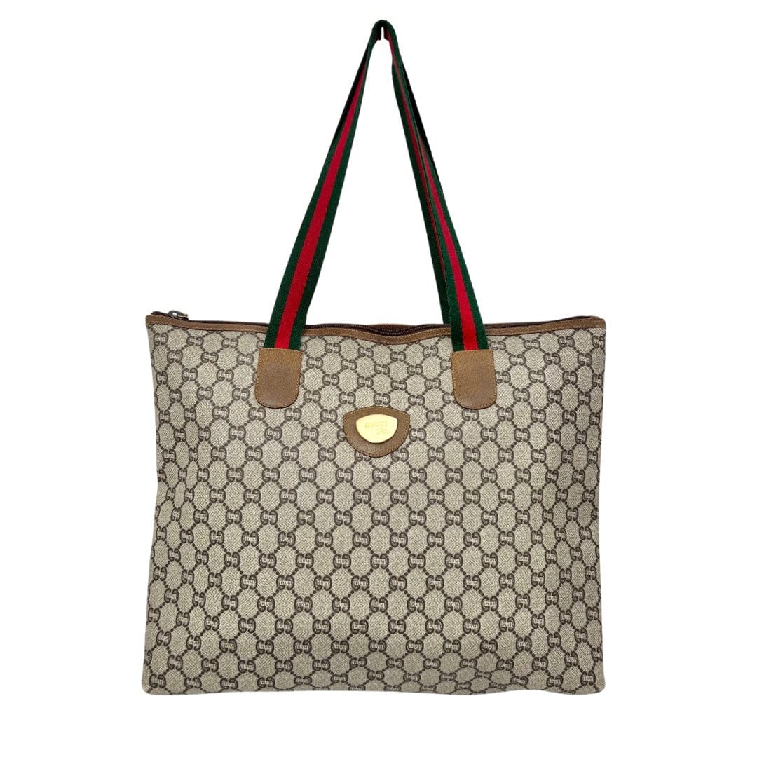 Gucci GG Plus Top Zip Web Tote