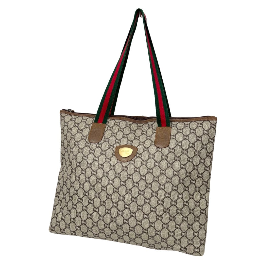 Gucci GG Plus Top Zip Web Tote